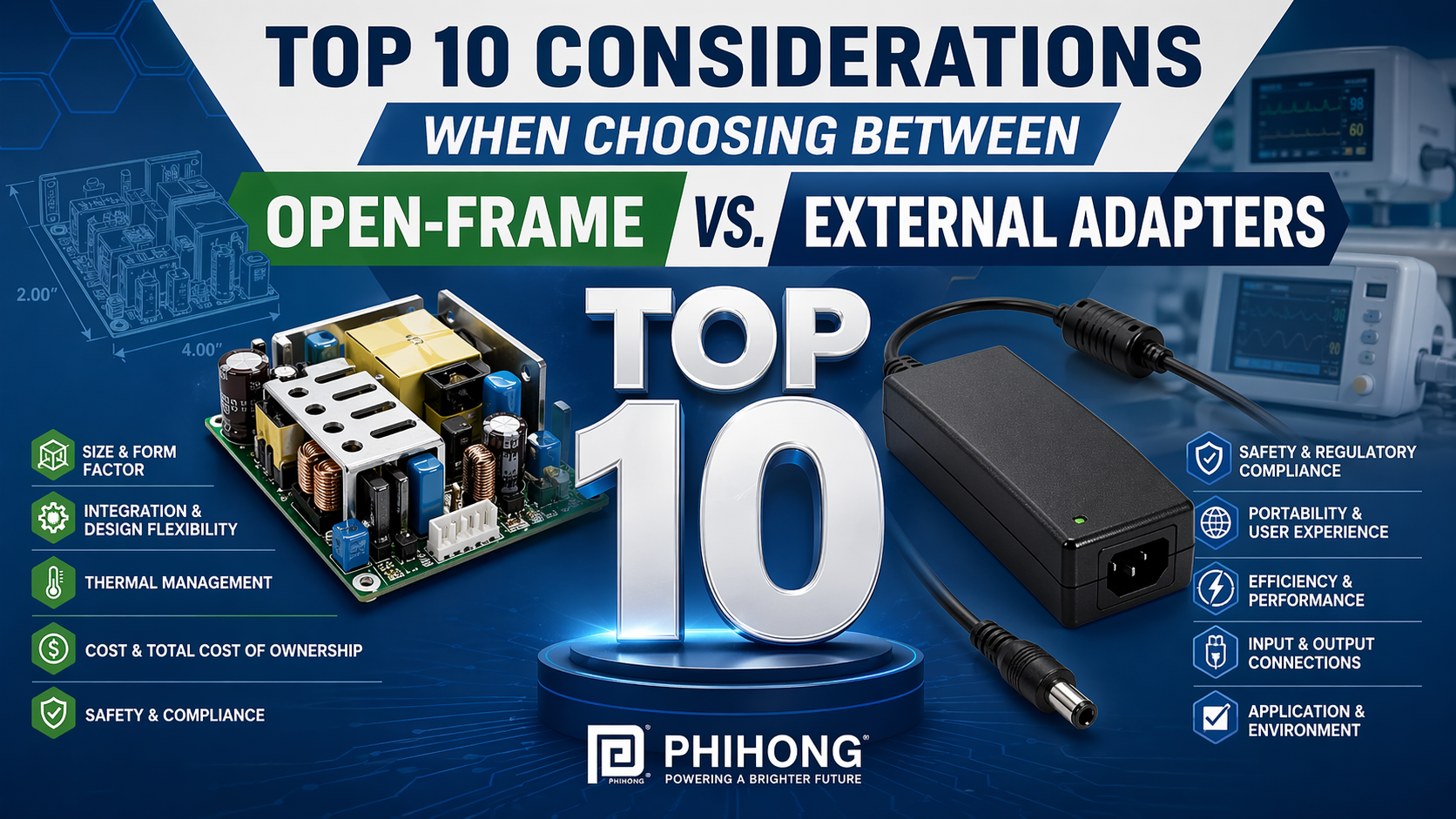 Top 10 Considerations When Choosing Between Open-Frame vs. External Adapters