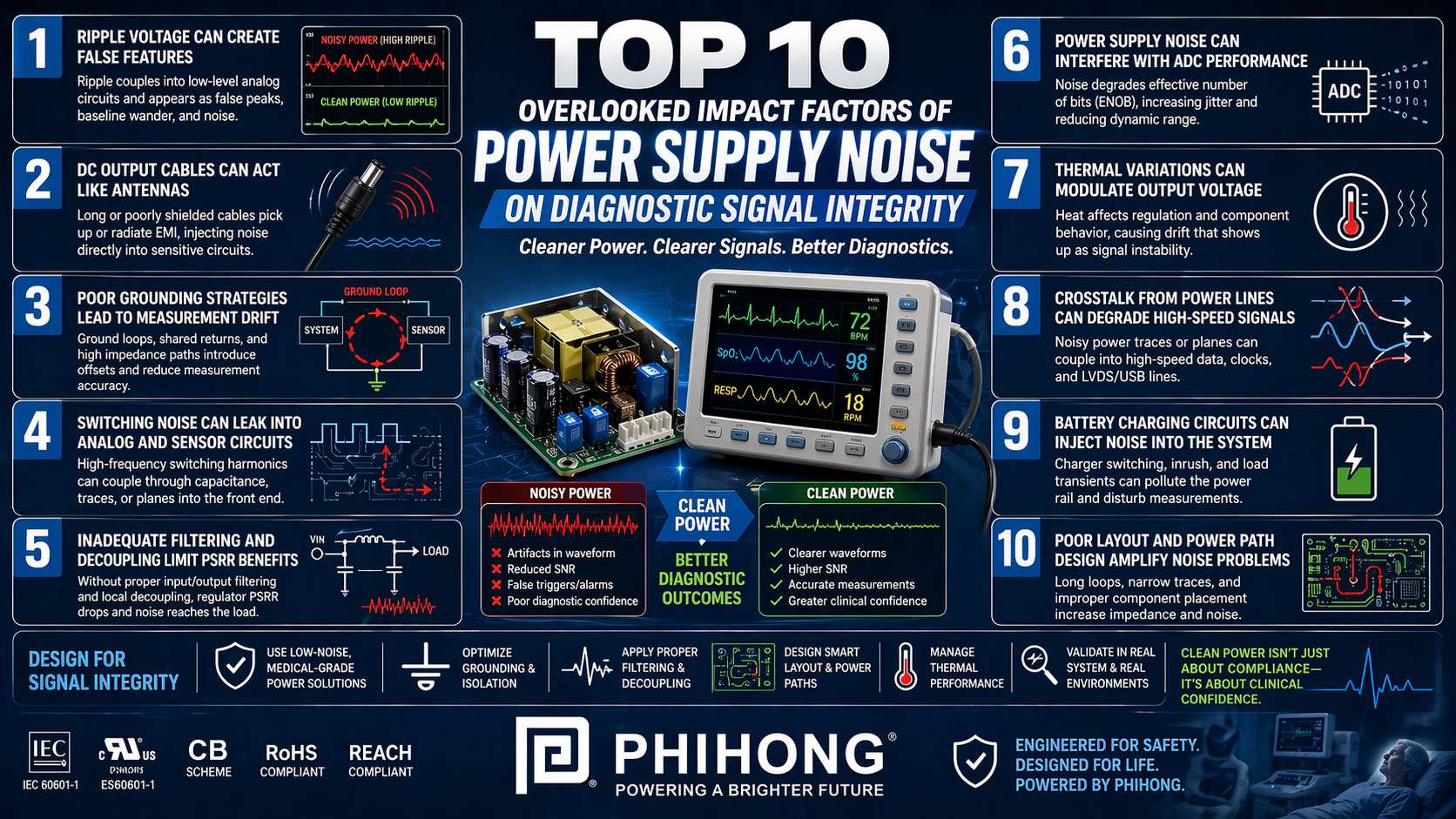 Top 10 Overlooked Impact Factors of Power Supply Noise on Diagnostic Signal Integrity