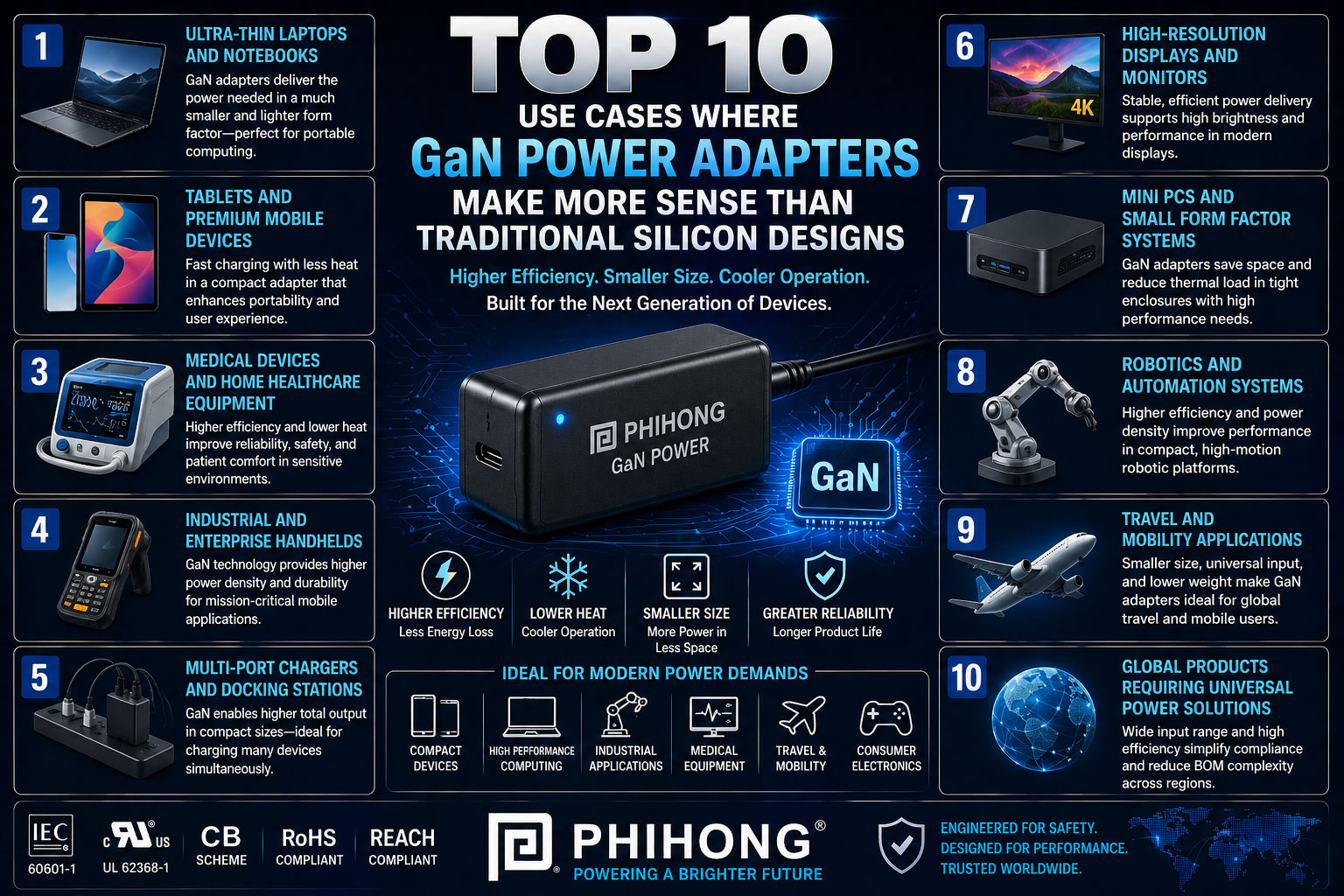 Top 10 Use Cases Where GaN Power Adapters Make More Sense Than Traditional Silicon Designs