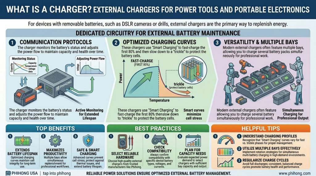 External Battery Chargers for Electric Vehicles and E-Mobility