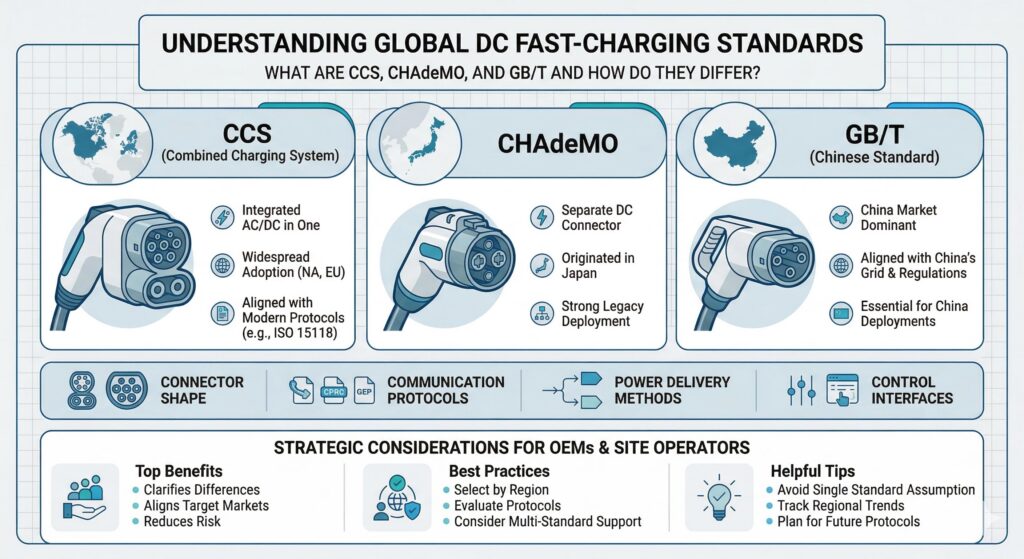 What Are CCS, CHAdeMO, and GB/T and How Do They Differ?