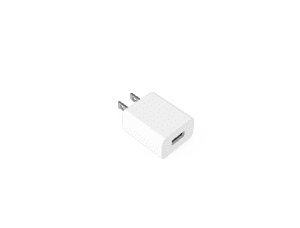 5V 1A USB A Port - 5W Fixed Plug Wall Adapter - White