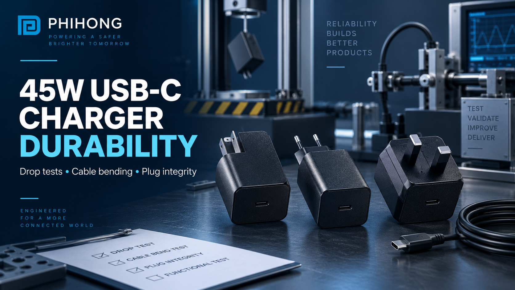 What Durability Tests Should a 45W USB-C Wall Charger Pass?