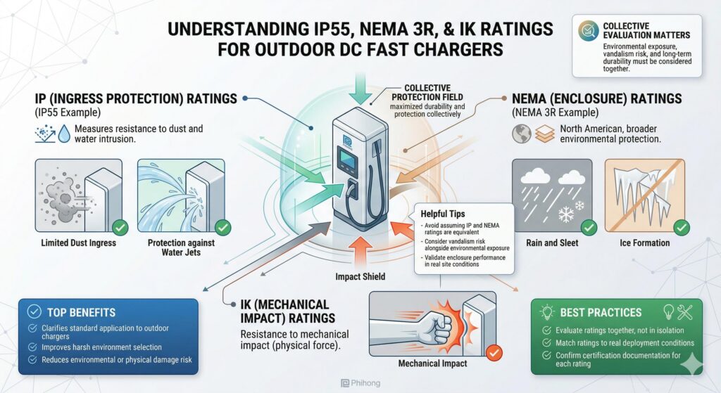What Do IP55, NEMA 3R, and IK Ratings Actually Measure