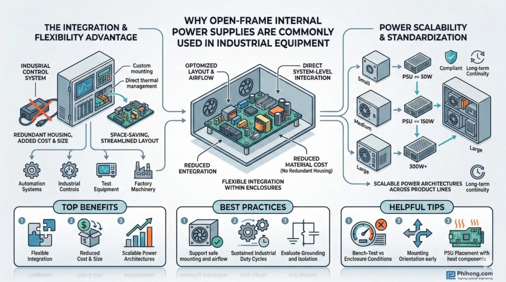 Why Are Open-Frame Internal Power Supplies Commonly Used in Industrial Equipment