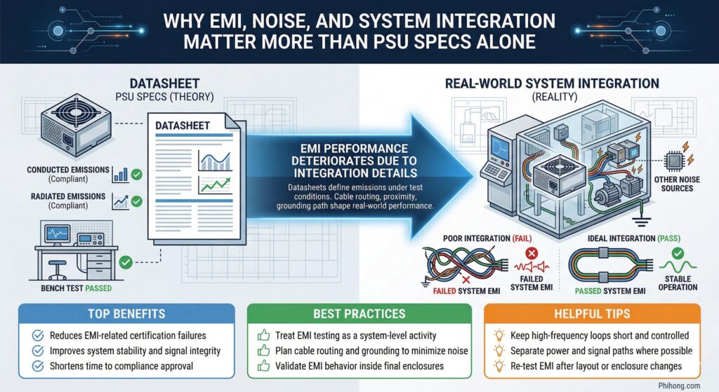 Why EMI, Noise, and System Integration Matter More Than PSU Specs